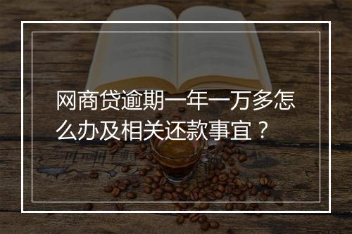 网商贷逾期一年一万多怎么办及相关还款事宜？