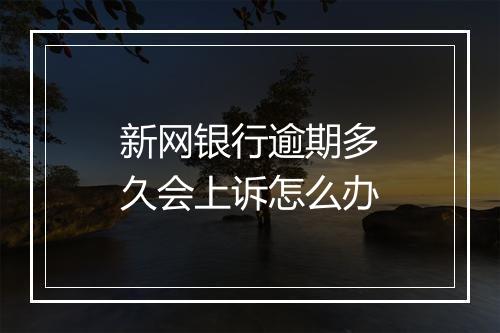新网银行逾期多久会上诉怎么办