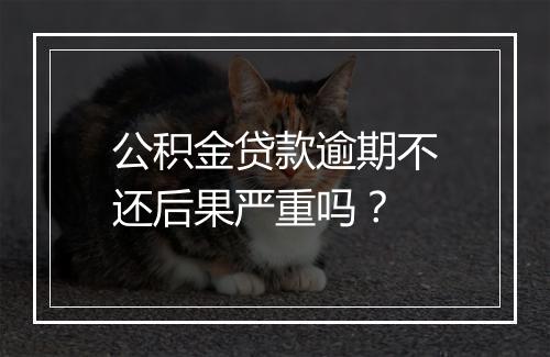 公积金贷款逾期不还后果严重吗？