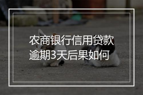 农商银行信用贷款逾期3天后果如何