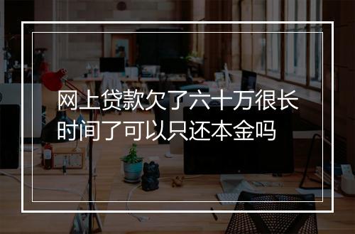 网上贷款欠了六十万很长时间了可以只还本金吗