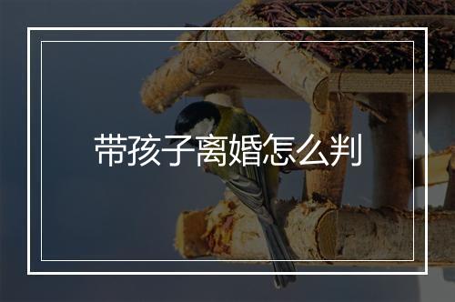 带孩子离婚怎么判