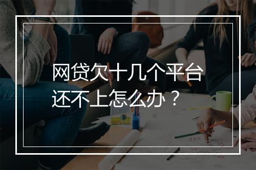 网贷欠十几个平台还不上怎么办？
