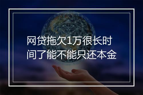 网贷拖欠1万很长时间了能不能只还本金