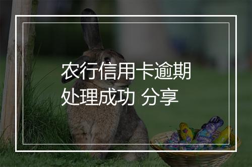 农行信用卡逾期处理成功 分享