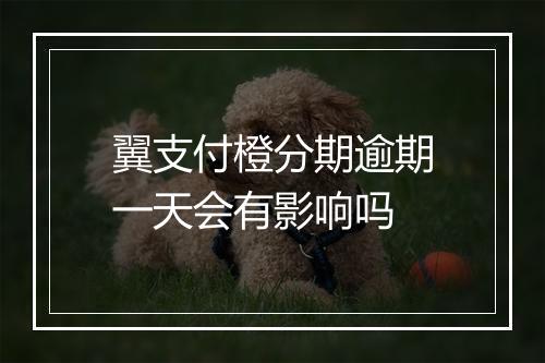 翼支付橙分期逾期一天会有影响吗