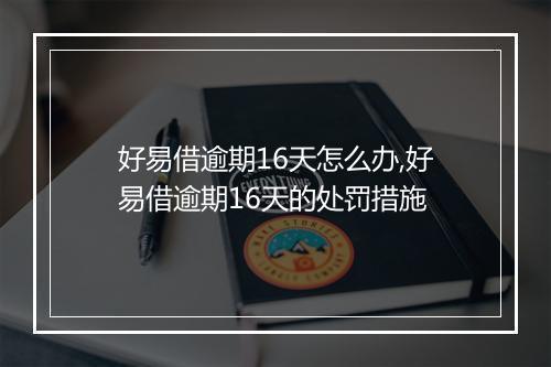 好易借逾期16天怎么办,好易借逾期16天的处罚措施