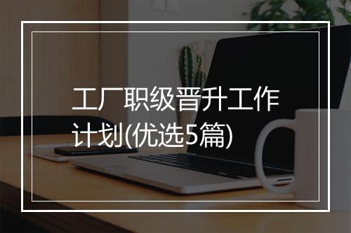 工厂职级晋升工作计划(优选5篇)