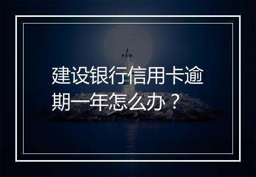 建设银行信用卡逾期一年怎么办？