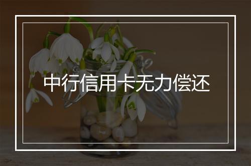 中行信用卡无力偿还