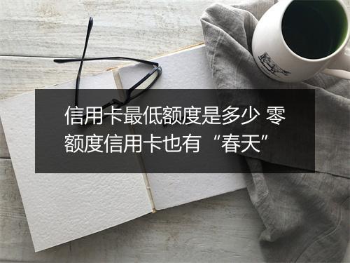 信用卡最低额度是多少 零额度信用卡也有“春天”
