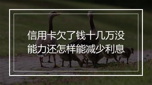 信用卡欠了钱十几万没能力还怎样能减少利息