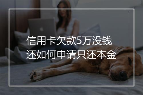 信用卡欠款5万没钱还如何申请只还本金