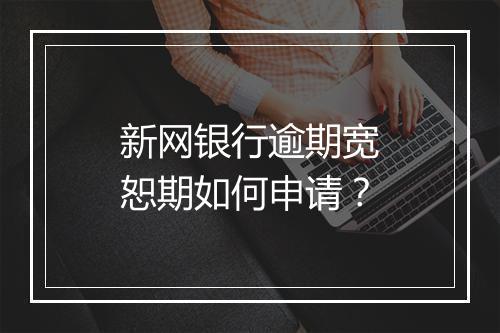 新网银行逾期宽恕期如何申请？