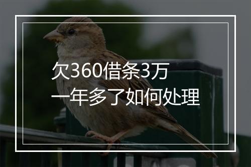 欠360借条3万一年多了如何处理