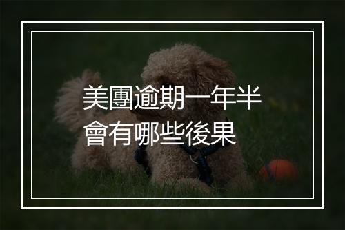 美團逾期一年半會有哪些後果