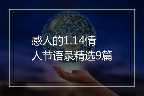 感人的1.14情人节语录精选9篇