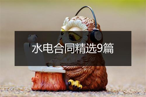 水电合同精选9篇