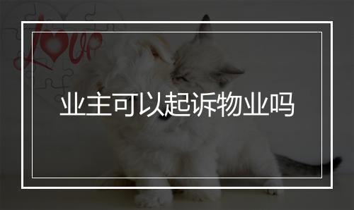 业主可以起诉物业吗