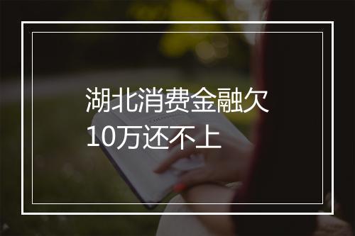 湖北消费金融欠10万还不上