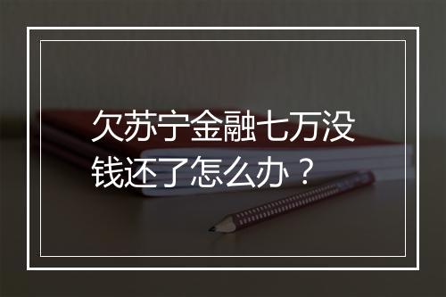欠苏宁金融七万没钱还了怎么办？