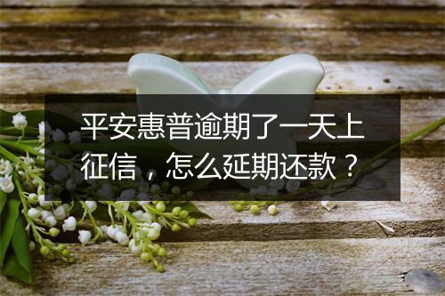 平安惠普逾期了一天上征信，怎么延期还款？