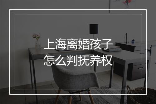 上海离婚孩子怎么判抚养权