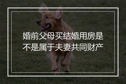 婚前父母买结婚用房是不是属于夫妻共同财产