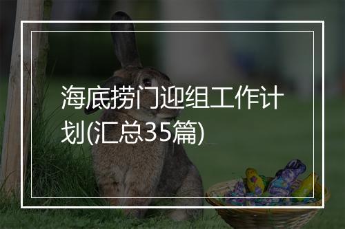 海底捞门迎组工作计划(汇总35篇)