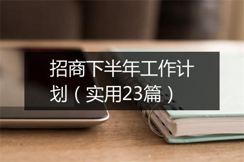 招商下半年工作计划（实用23篇）