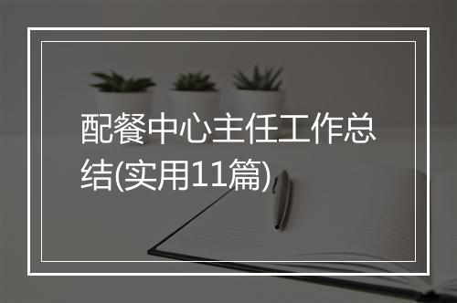 配餐中心主任工作总结(实用11篇)