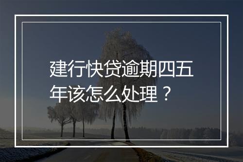 建行快贷逾期四五年该怎么处理？