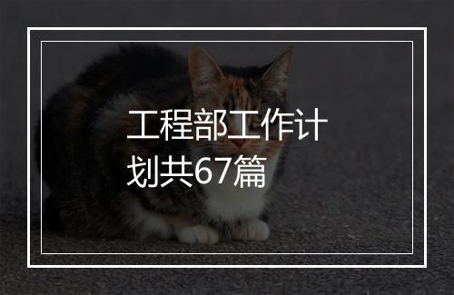 工程部工作计划共67篇
