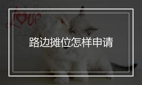 路边摊位怎样申请