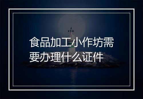 食品加工小作坊需要办理什么证件