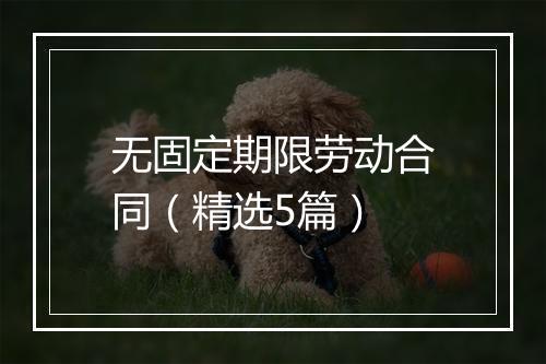 无固定期限劳动合同（精选5篇）