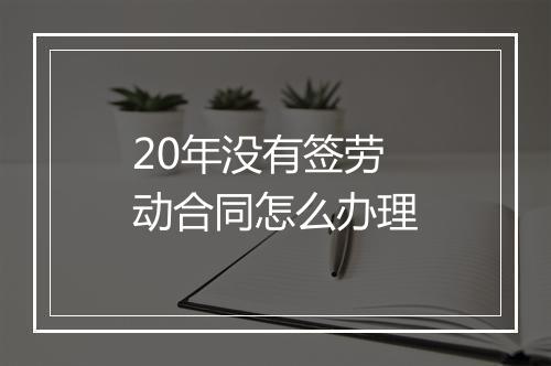 20年没有签劳动合同怎么办理