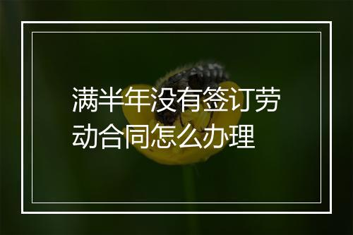 满半年没有签订劳动合同怎么办理