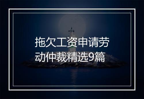 拖欠工资申请劳动仲裁精选9篇
