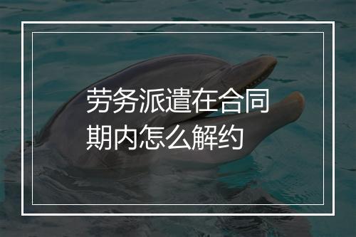 劳务派遣在合同期内怎么解约