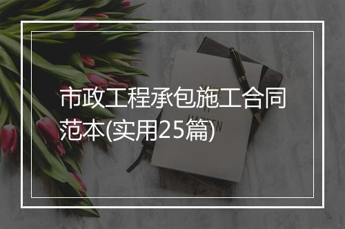 市政工程承包施工合同范本(实用25篇)