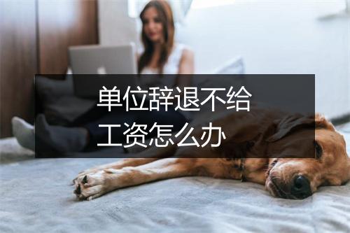 单位辞退不给工资怎么办