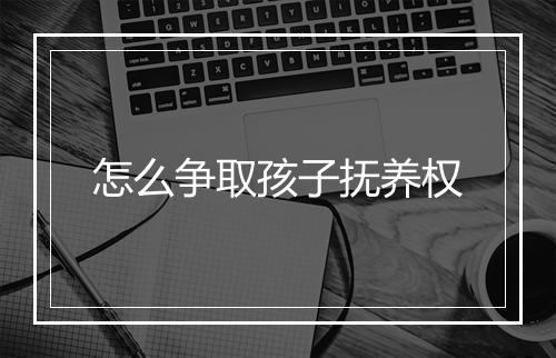 怎么争取孩子抚养权