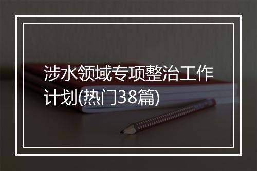 涉水领域专项整治工作计划(热门38篇)