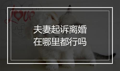 夫妻起诉离婚在哪里都行吗