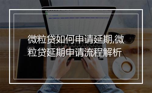 微粒贷如何申请延期,微粒贷延期申请流程解析