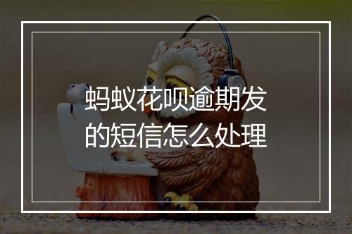 蚂蚁花呗逾期发的短信怎么处理