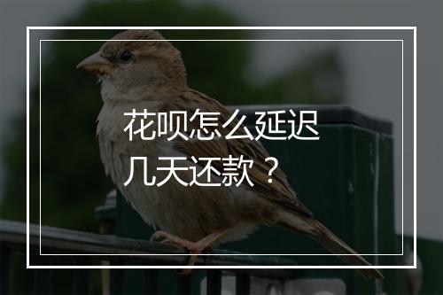 花呗怎么延迟几天还款？