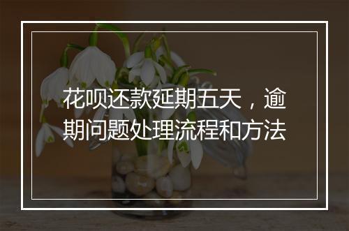 花呗还款延期五天，逾期问题处理流程和方法