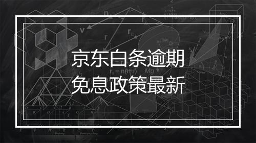 京东白条逾期免息政策最新